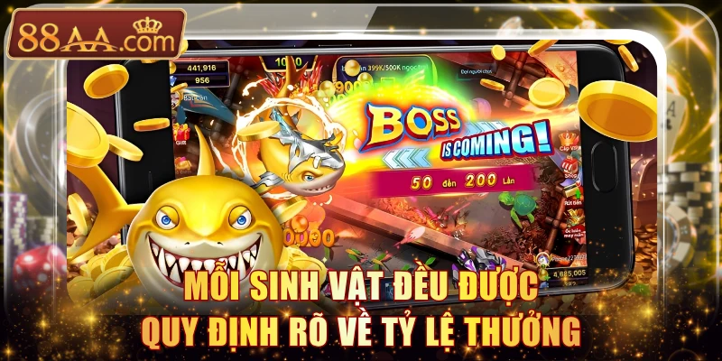 Mỗi sinh vật đều được quy định rõ về tỷ lệ thưởng